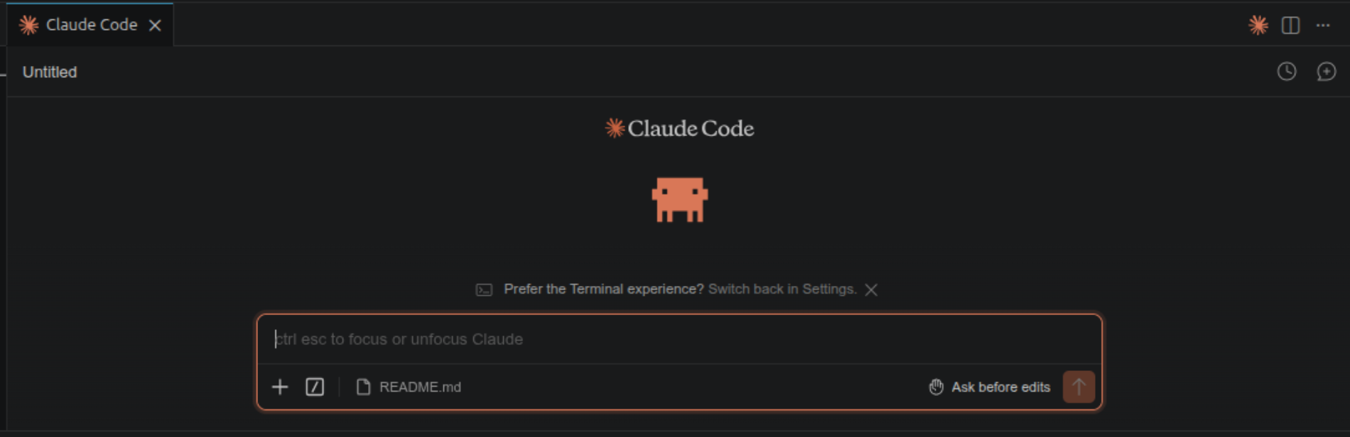 Claude Code VSCode extension splash screen.